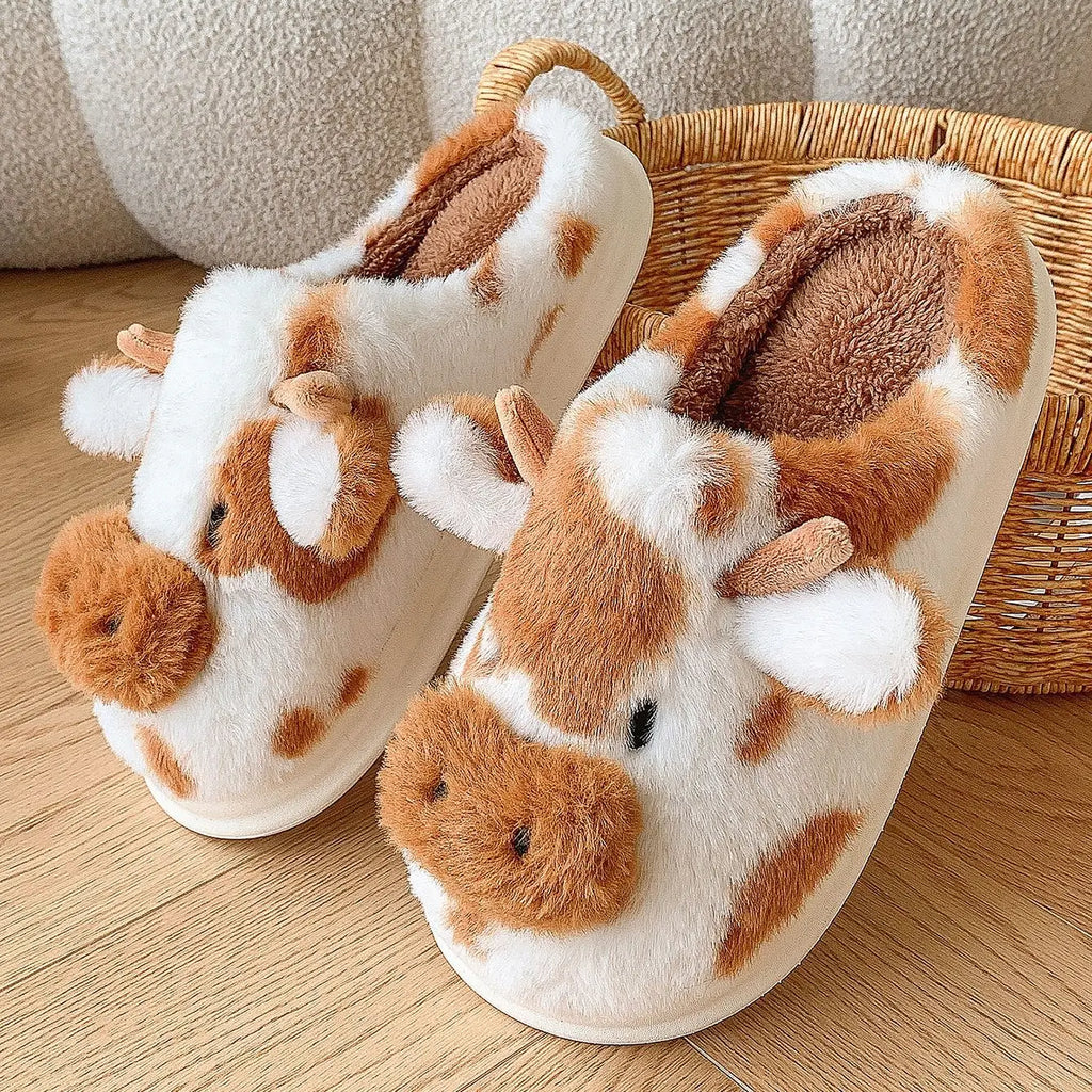 Cow Fluffy Slippers