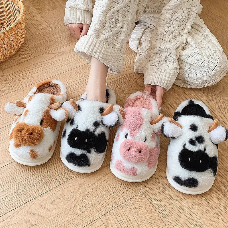 Cow Fluffy Slippers