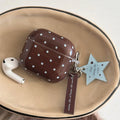 Brown Blue Polka Dot Airpod Case