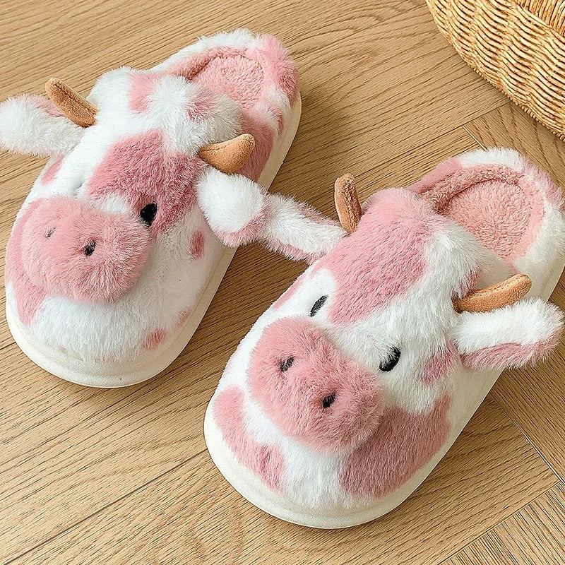 Cow Fluffy Slippers