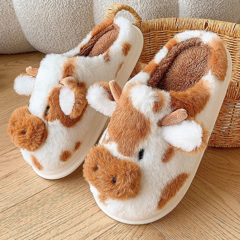 Cow Fluffy Slippers