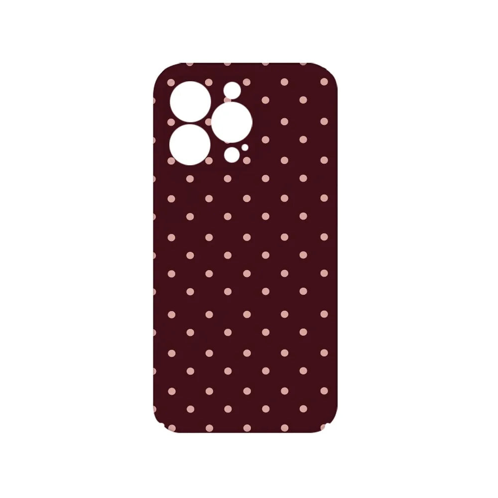 Ins Brown Red Polka Dots Phone Case