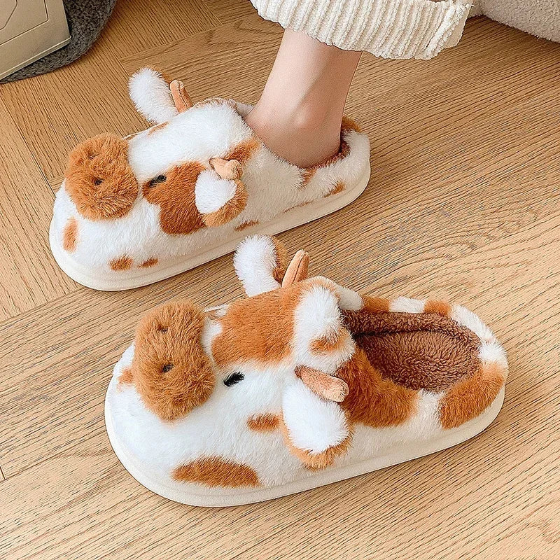Cow Fluffy Slippers