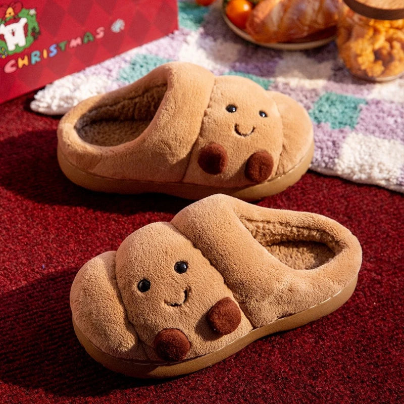 Fluffy Croissant Slippers